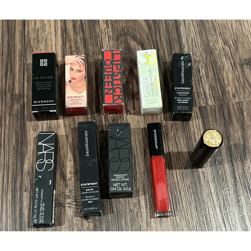 Givenchy Nars Lancôme And More Lip-Color Full Size - Boxed/Unboxed LOT OF 10